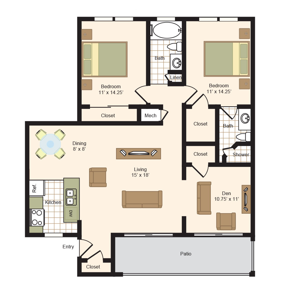 Floor Plan G | Colony Oaks Apartment in Bellaire Houston